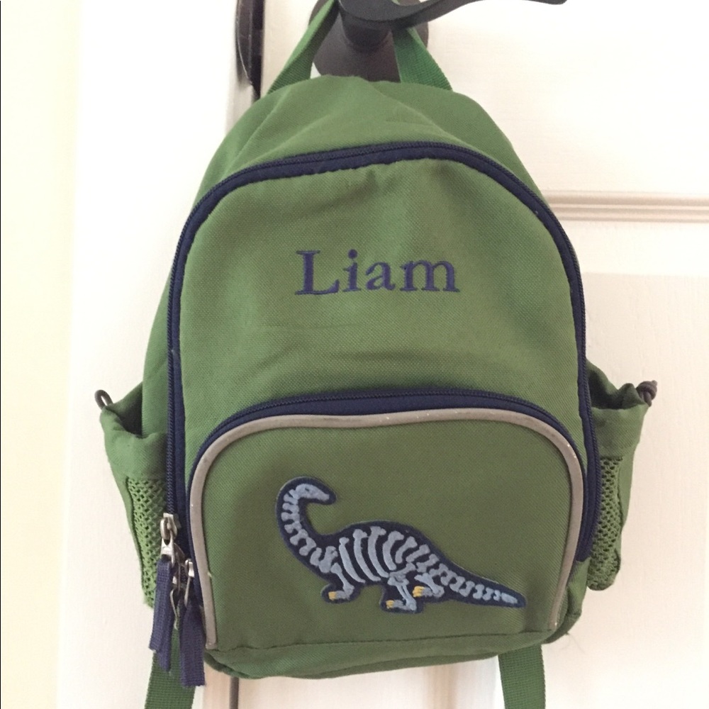 PBK mini backpack w/ Dino patch & Liam monogram